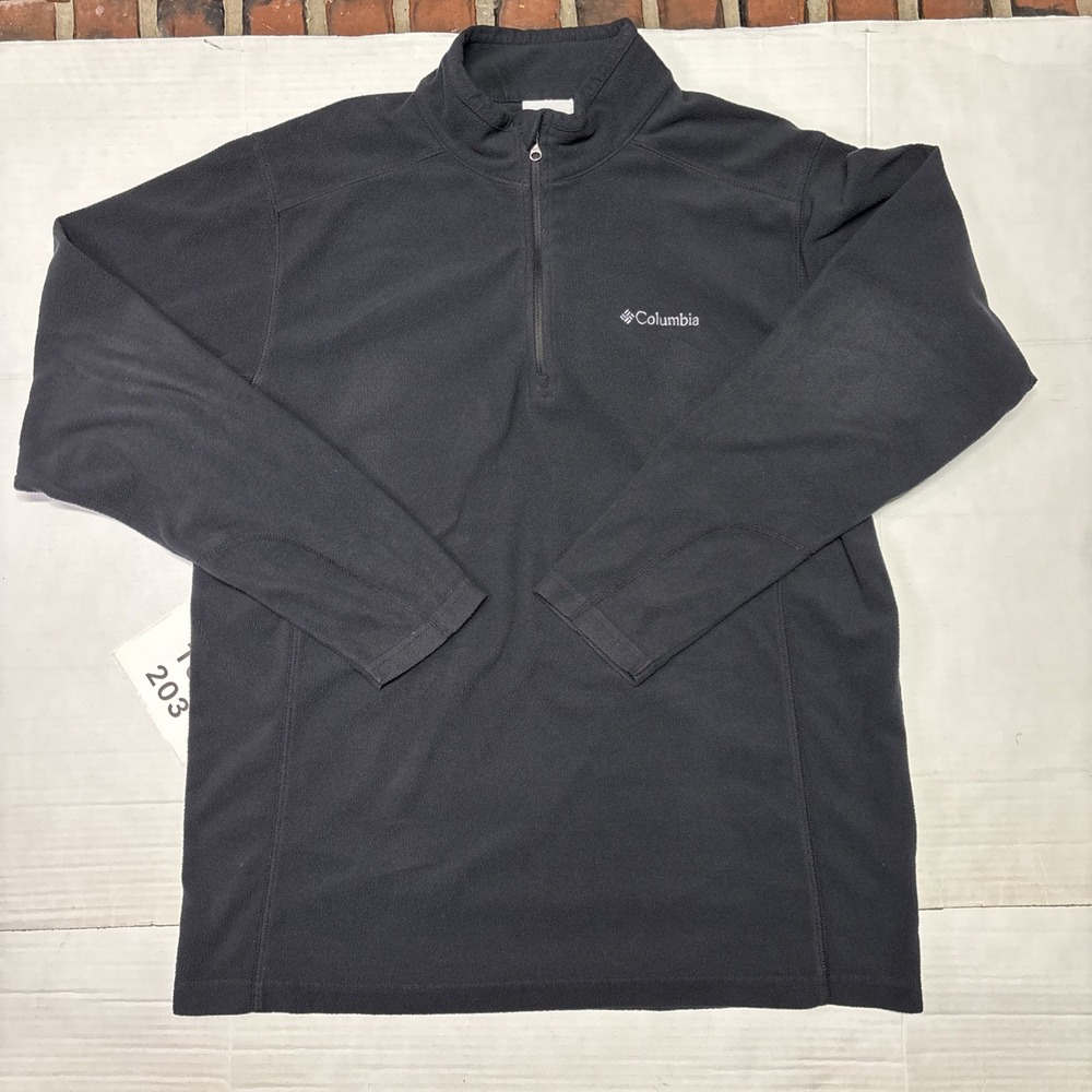 Columbia Sportswear Mens Medium Black Fleece 1/2 Zip Pullover Jacket XM6279